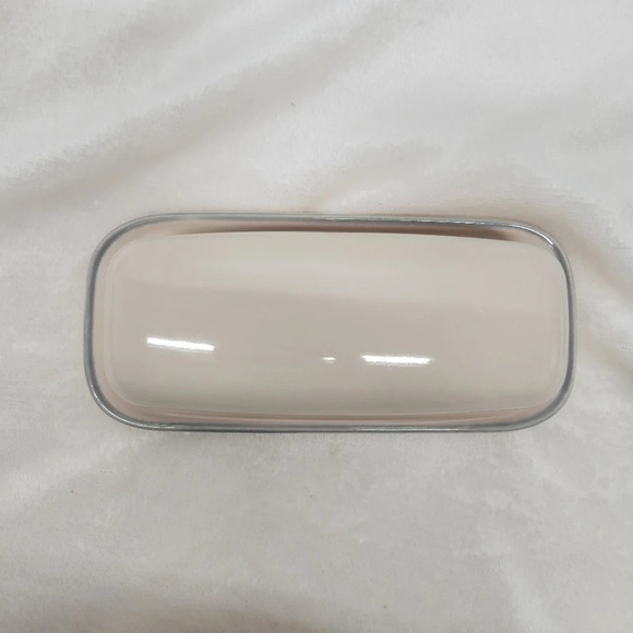 PFALTZGRAFF 2 Pc “AURA" 7" BUTTER DISH W/LID/CREAM-PINK-BLUE STONEWARE - Picture 9 of 12